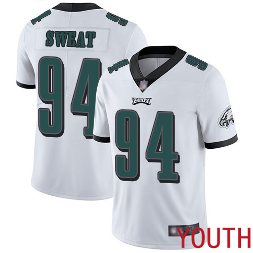 Youth Philadelphia Eagles #94 Josh Sweat White Vapor Untouchable NFL Jersey Limited Player Football